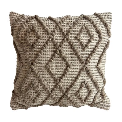 Coussin intérieur / extérieur « Terra » taupe avec diamant Coussin intérieur / extérieur « Terra » taupe avec diamant